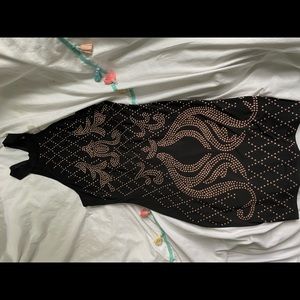 Black bedazzled homecoming dress
